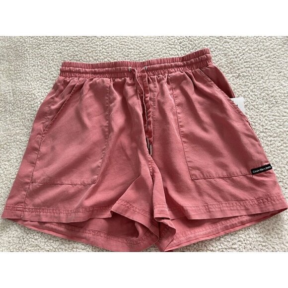 Calvin Klein Jeans Women’s Lightweight Drawstring Waist Shorts Coral Size XS - Picture 3 of 9